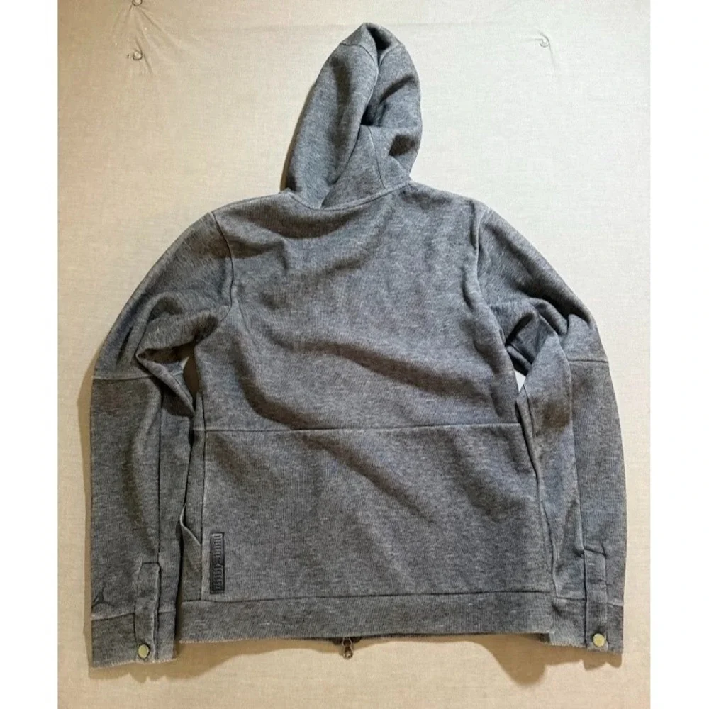 Jordan Jumpman Sweatshirt Adult Small Gray Zip Pocket Long Sleeves‎ Hoodie.